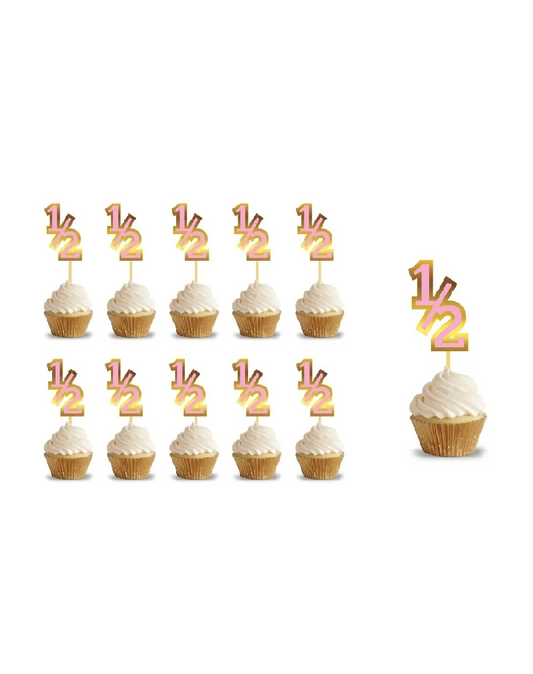 Half Birthday Cupcake Toppers