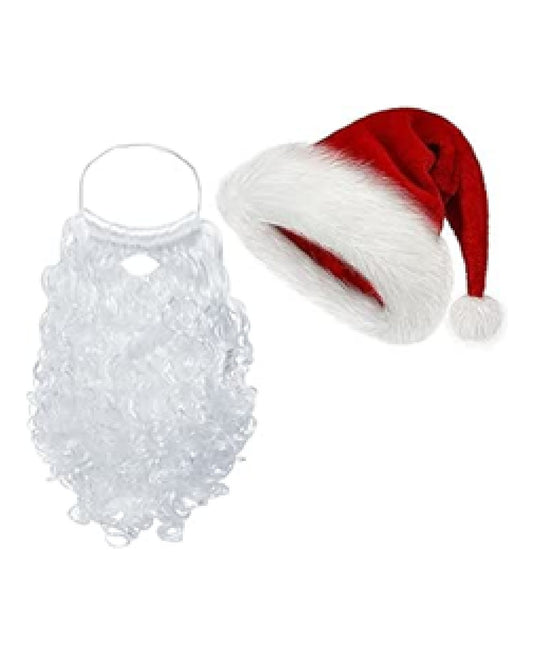 Santa Hat and Santa Beard Set