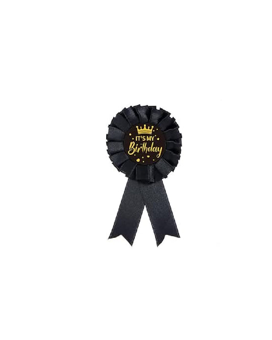 Black Happy Birthday Pin
