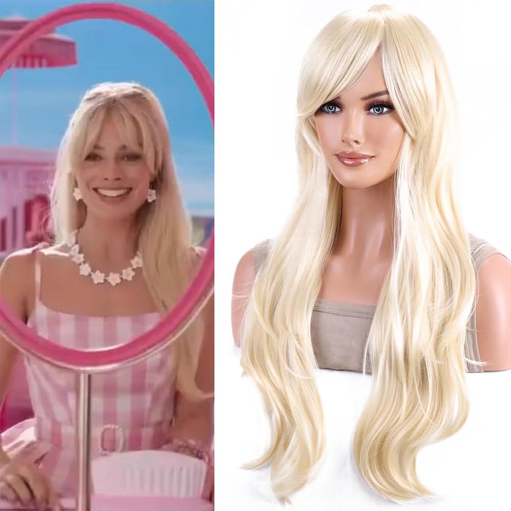 Long Curly Blonde Wavy Hair Wig