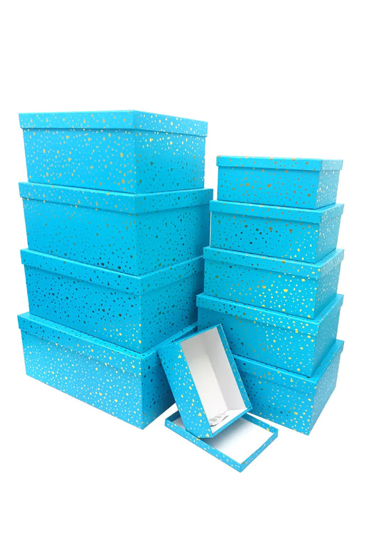 Blue Golden Dotted Gift Box (1 Box)