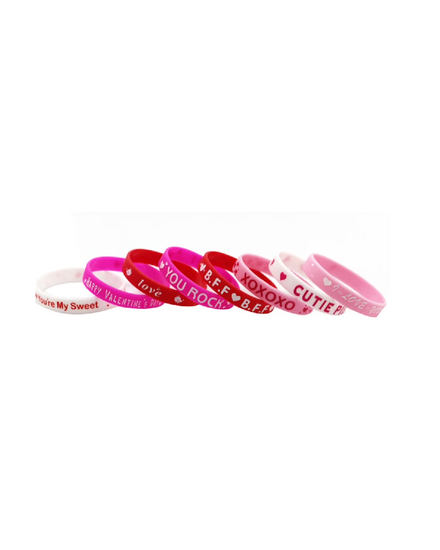 Love Rubber Bracelets (Pack of 8)
