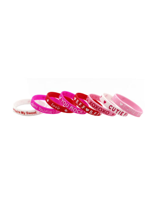 Love Rubber Bracelets (Pack of 8)