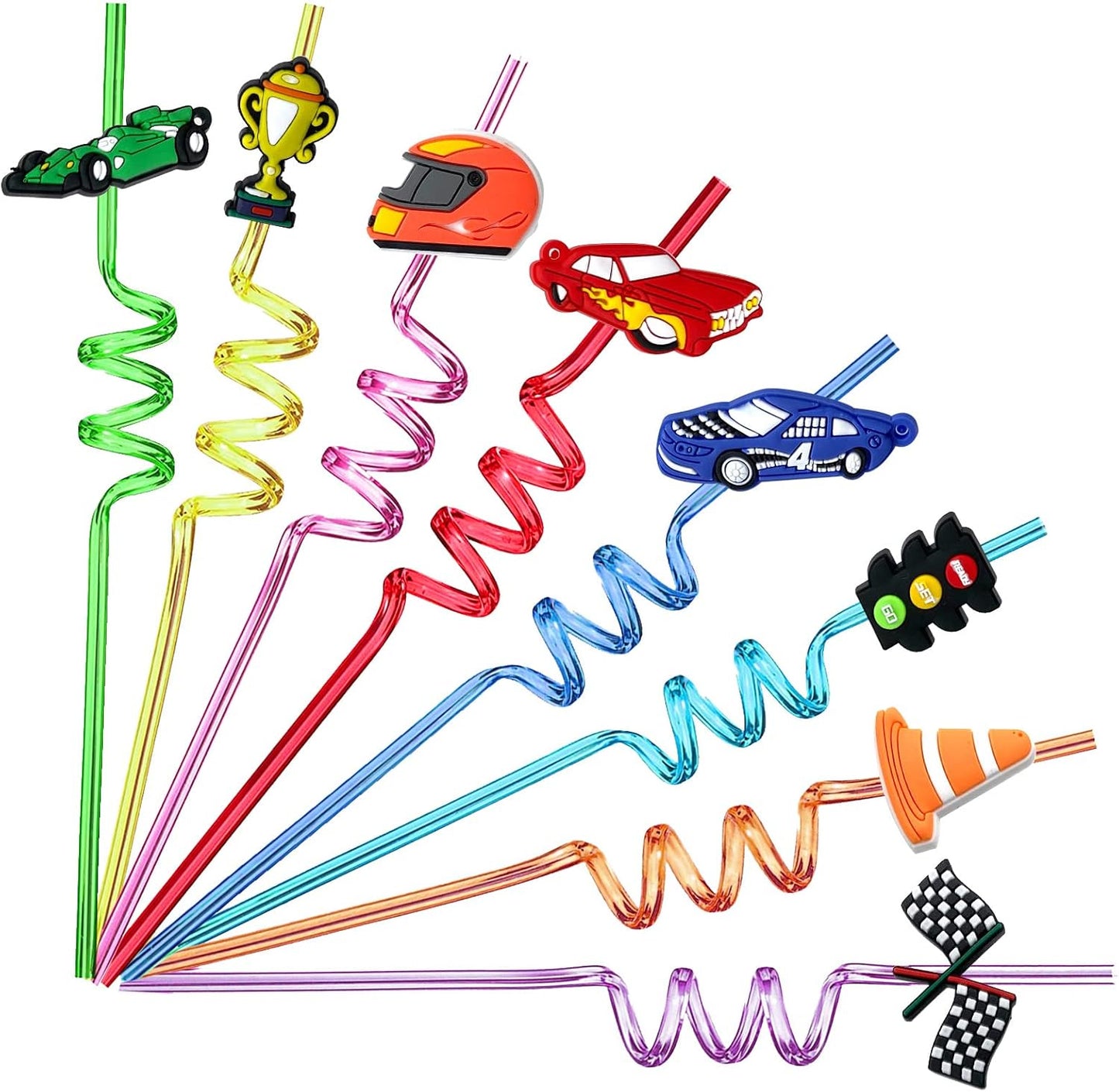 Cars Plastic Mixed Colored Straws