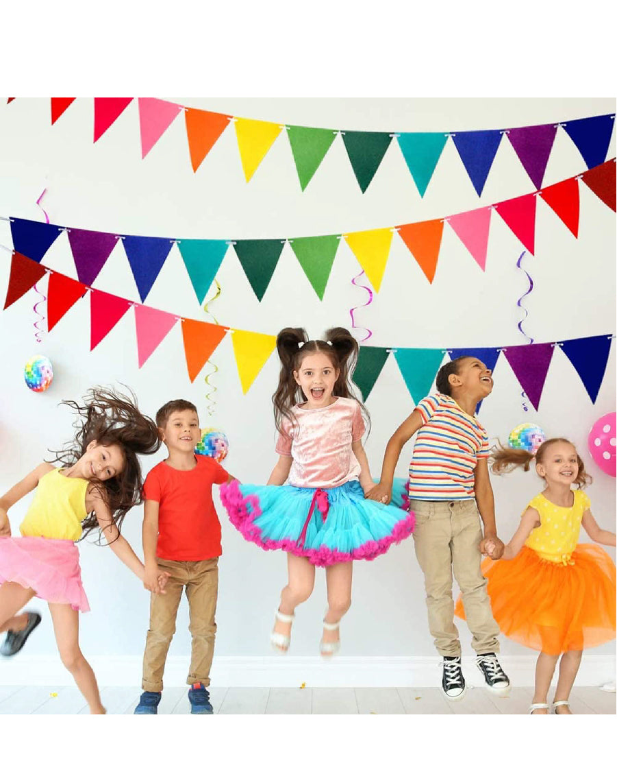 Rainbow Pennant Banner Flags