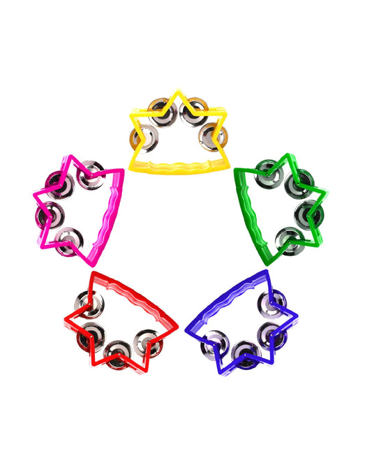 Star Shaped Handheld Noise Makers Percussion Tambourine (1 Pc)