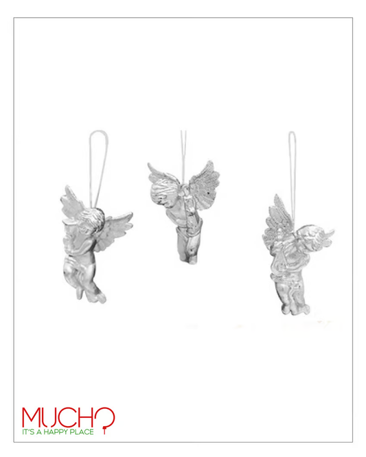 Angel Silver Ornaments (6 Pieces)