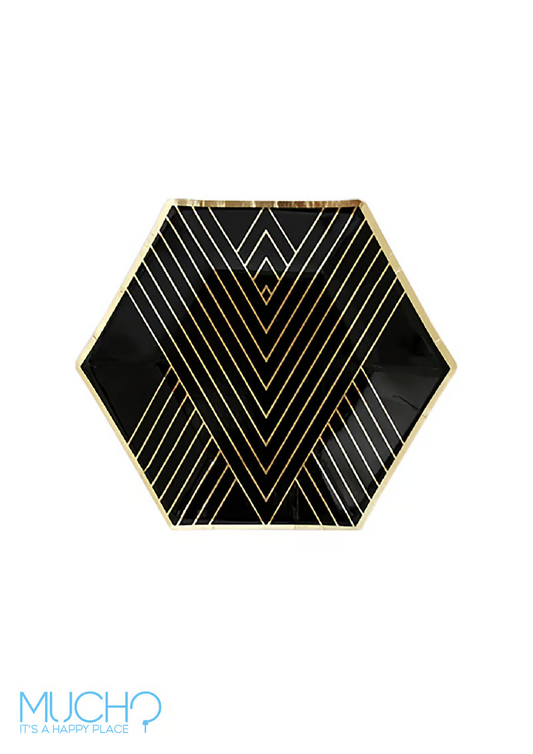 Black and Gold 9 Inch Plate