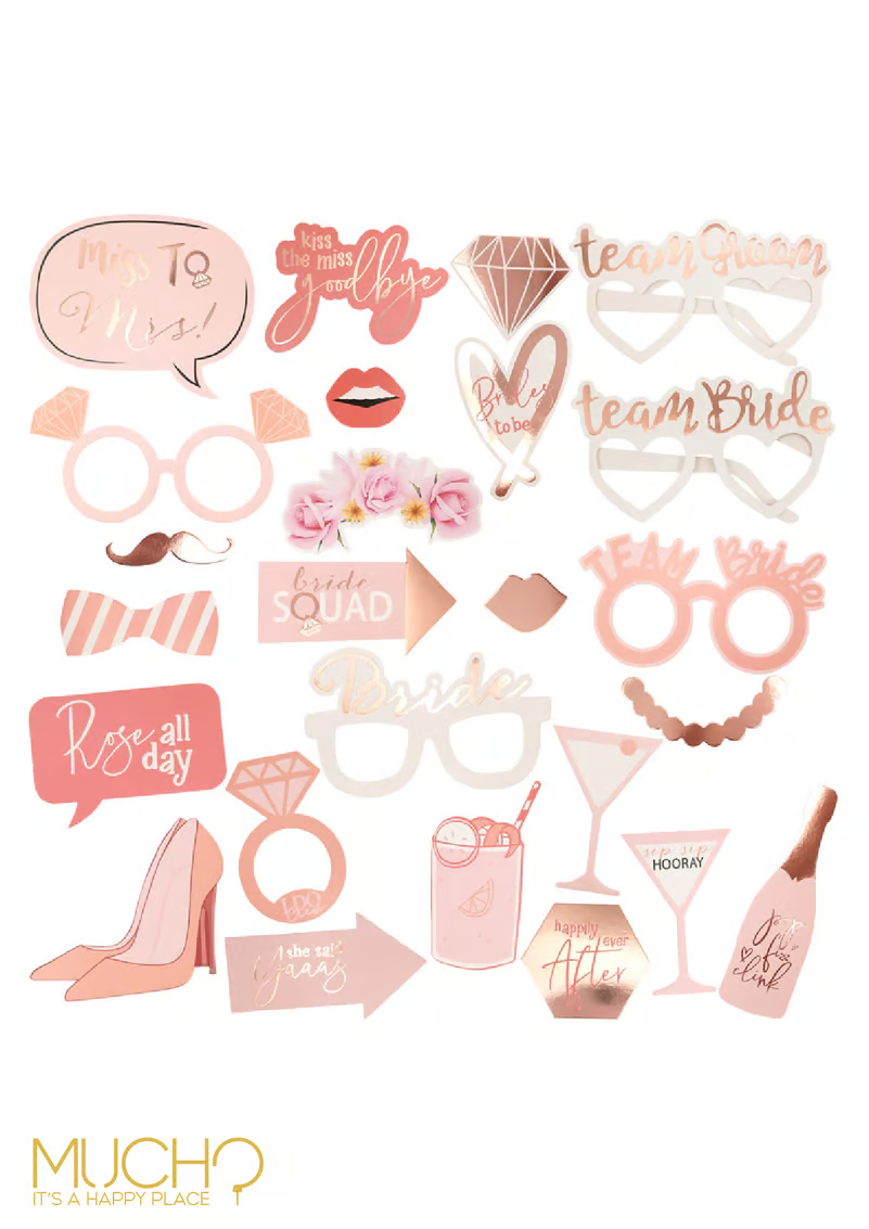 Pink Bride to Be Photo Booth Props