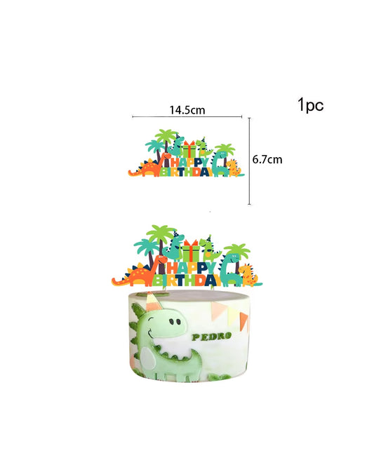 Dino Cake and Cupcake Toppers Set