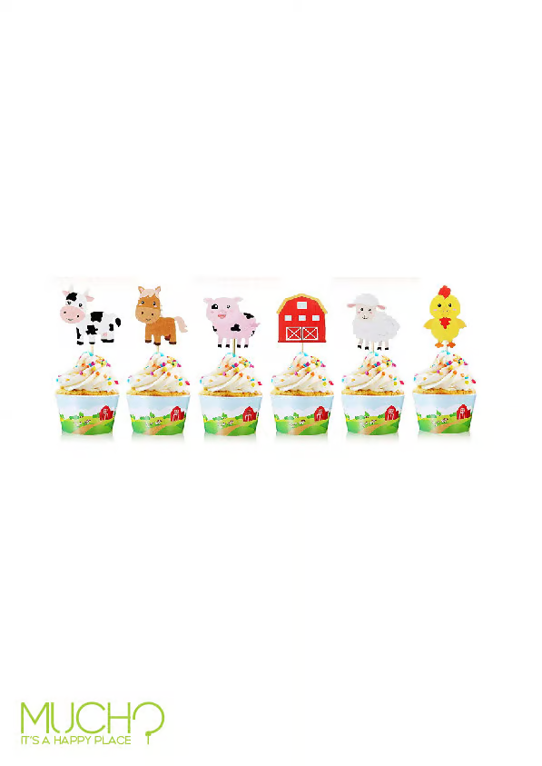 Farm Animals Cupcake Toppers and Wrappers
