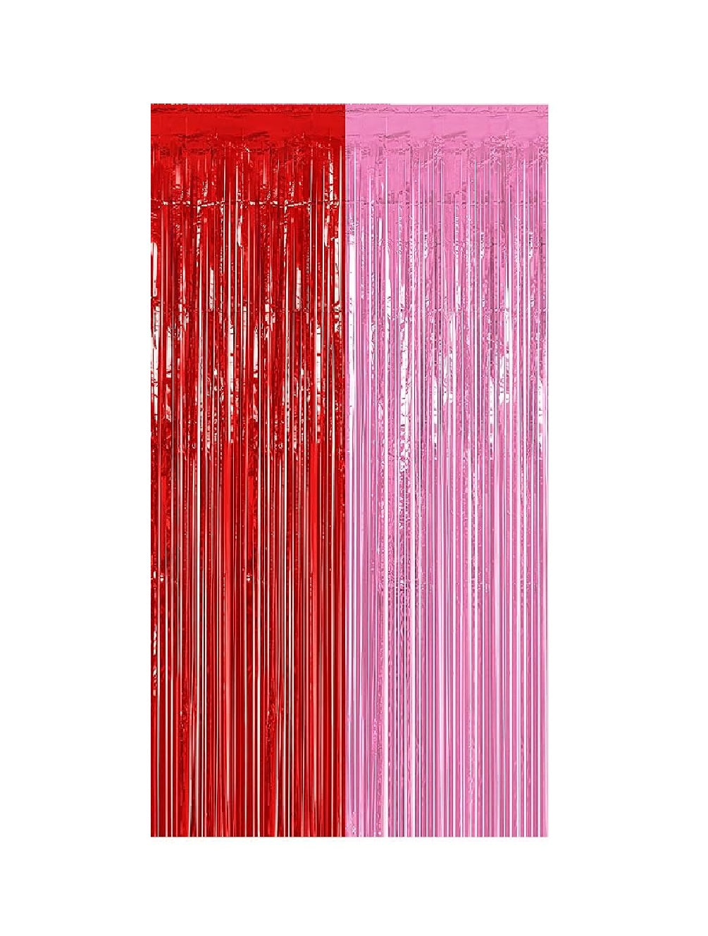 Pink Red Foil Curtain Backdrop