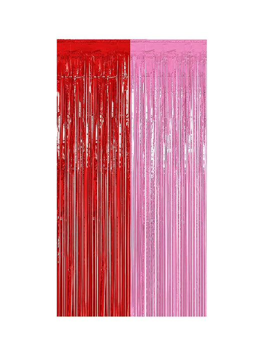 Pink Red Foil Curtain Backdrop
