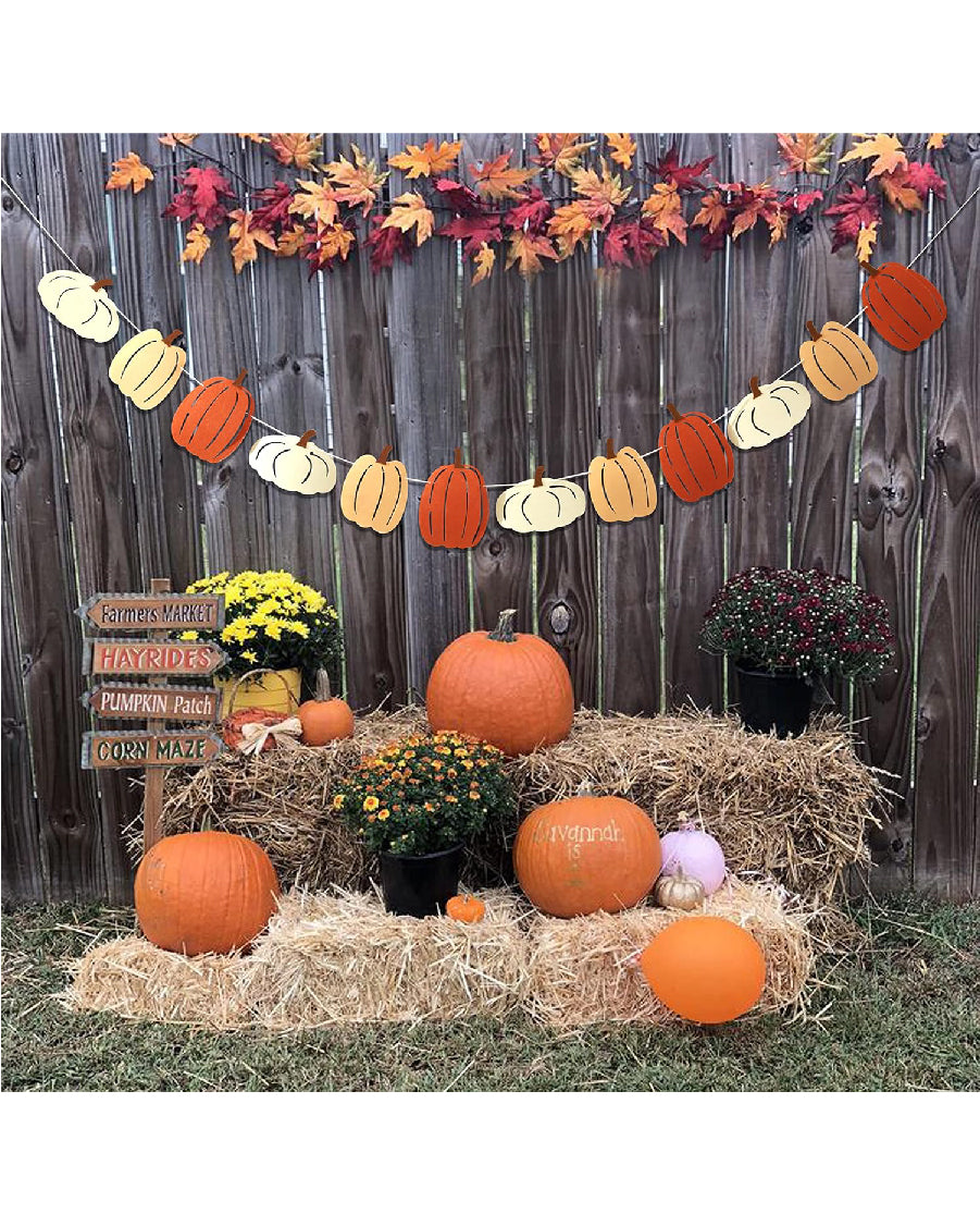 Little Pumpkin Birthday Banner - Pumpkin Decorations, Fall Wall Decor for Classroom, Halloween Party Decorations, Pumpkin Hanging Wall Banner, Cute Autumn Home Decorations