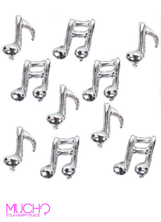 Silver Music Note Balloons