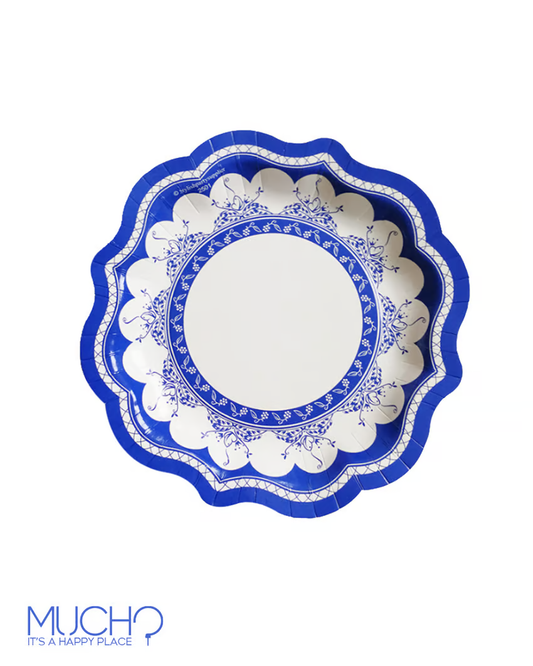 White & Blue 10 inch Plates