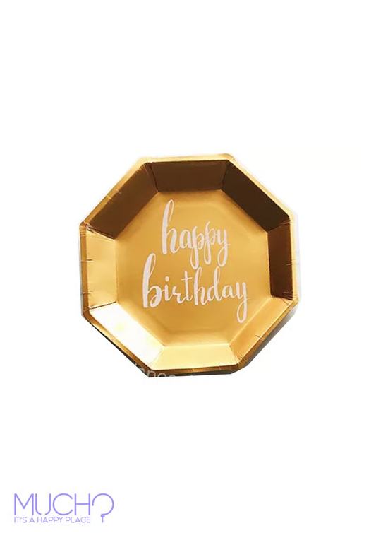 Happy Birthday Rose Gold Plates