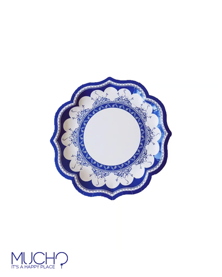 White & Blue 7 inch Plates