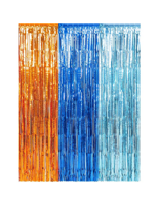 Bluey Fringe Foil Curtain