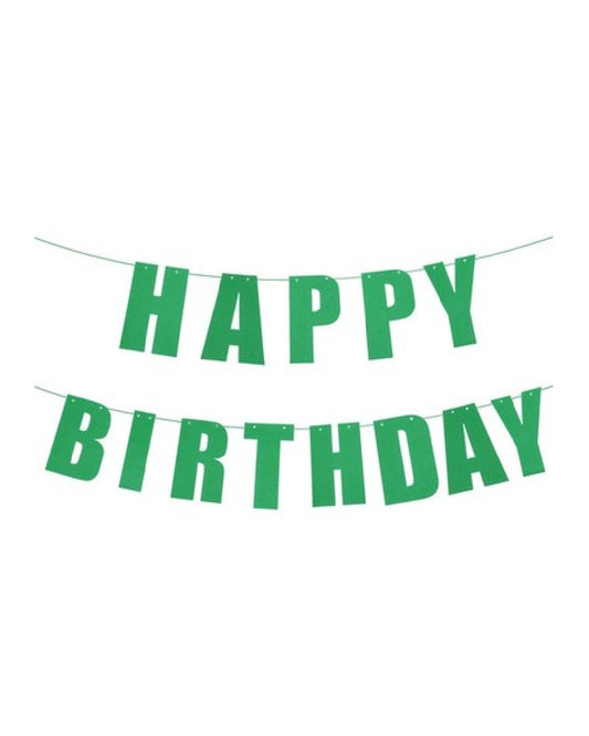 Green Glitter Happy Birthday Banner