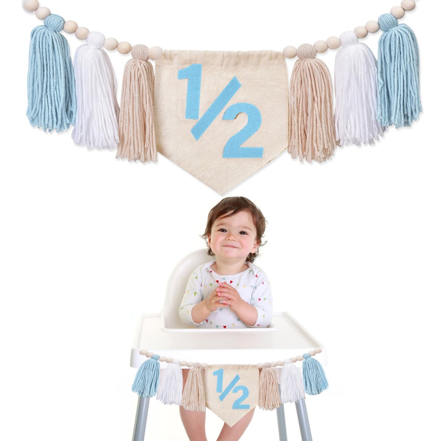 Half Birthday Blue Banner