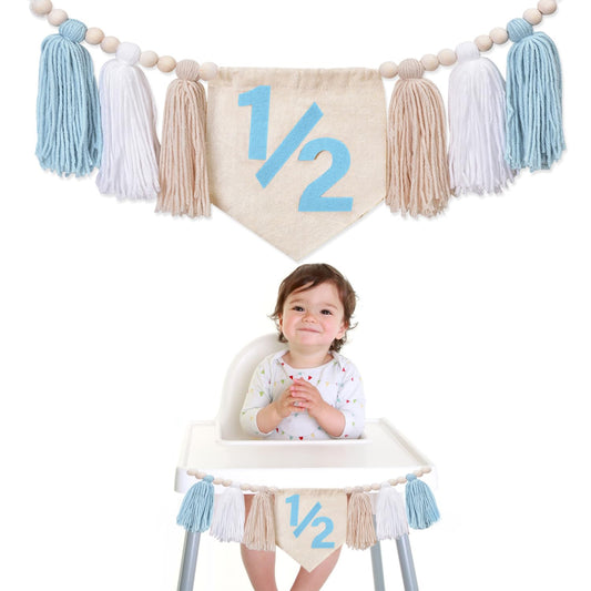 Half Birthday Blue Banner