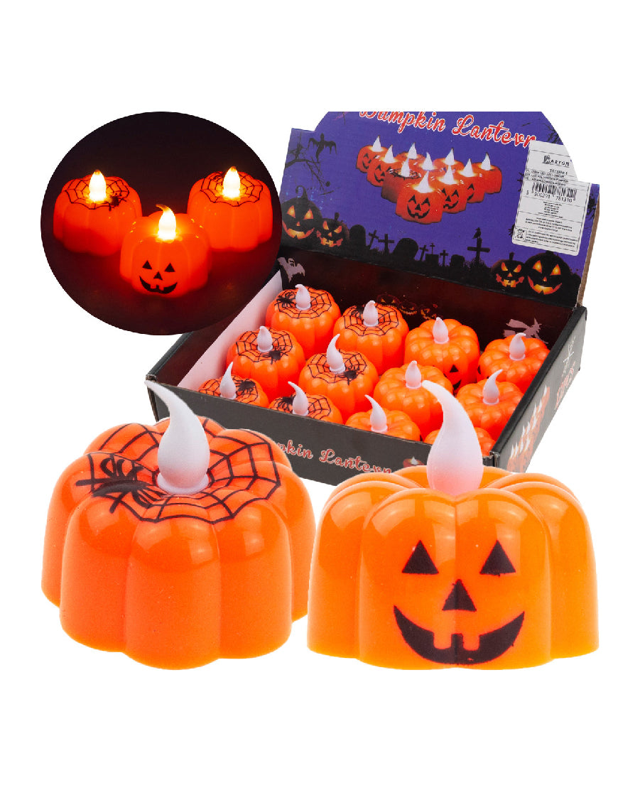 Halloween Scary Pumpkin Candles (Pack of 12)