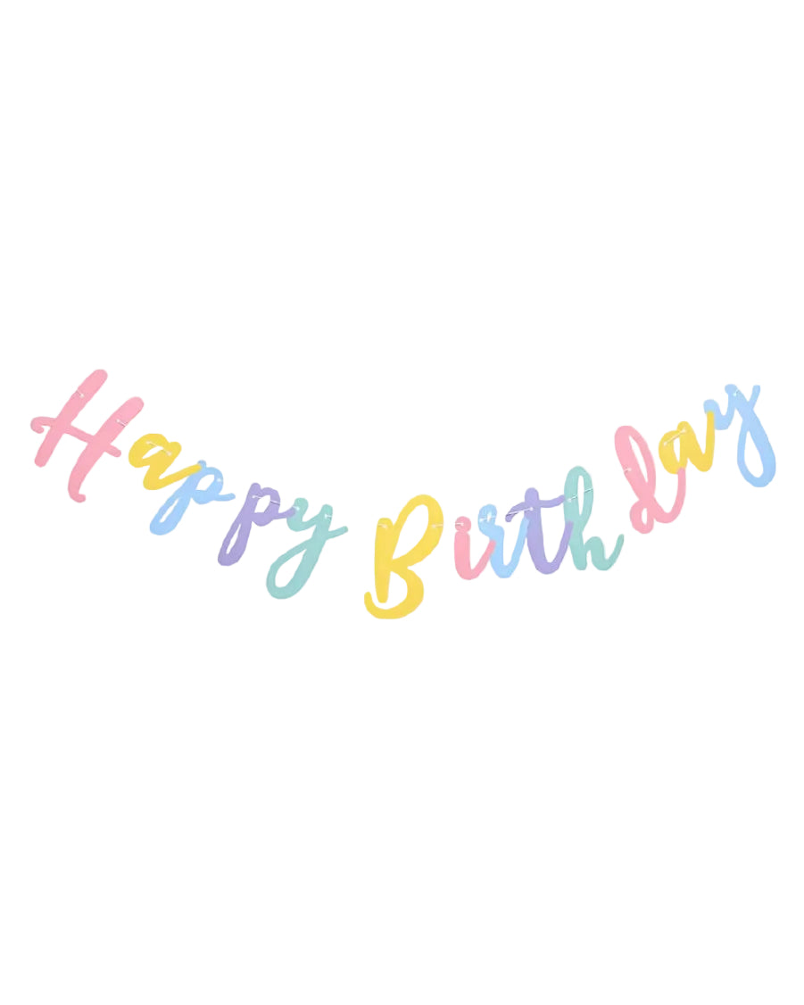 Pastel Color Happy Birthday Banner