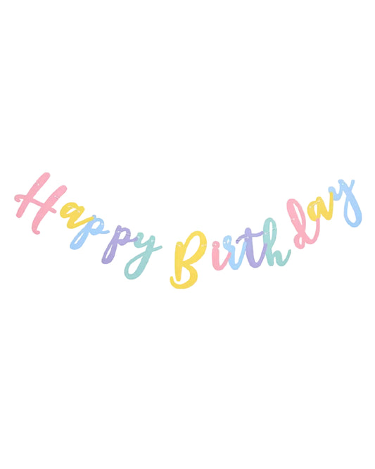 Pastel Color Happy Birthday Banner