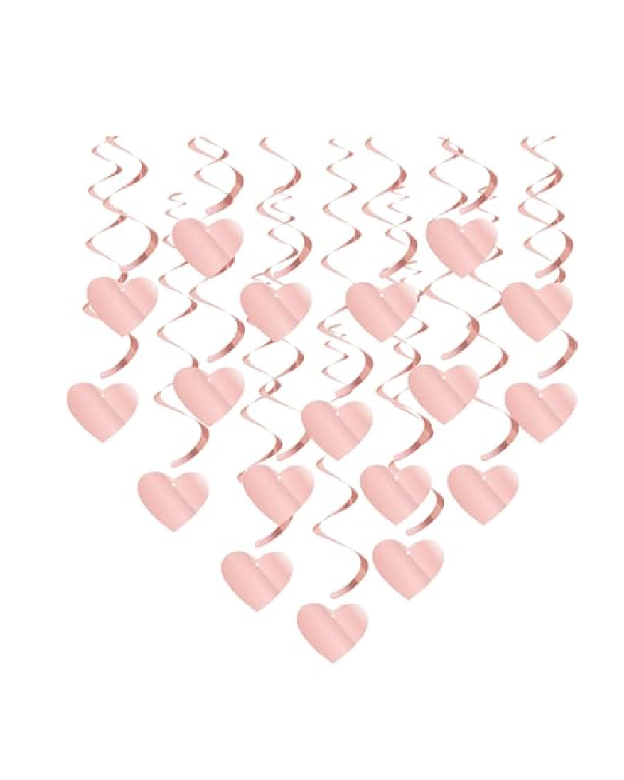 Rose Gold Heart Swirls