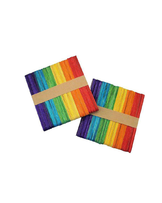 Multicolor Natural Wooden Ice Cream Popsicle Sticks For DIY, Arts & Craft Projects (Pack of 50)