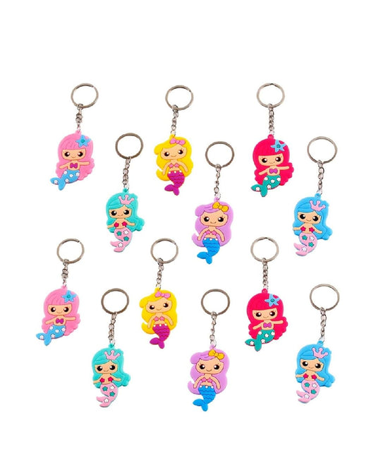Mixed Mermaid Rubber Key Chain (Pack of 12)