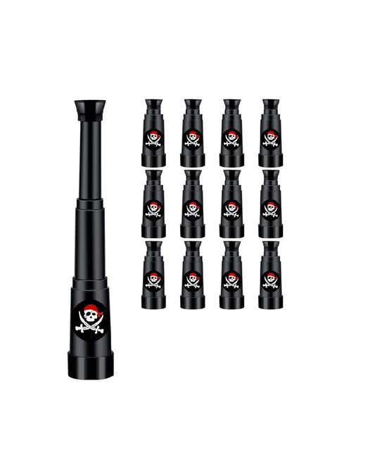 Micro Pirate Plastic Monocular Telescope Spyglass for Treasure Find Pretend (Pack of 12)