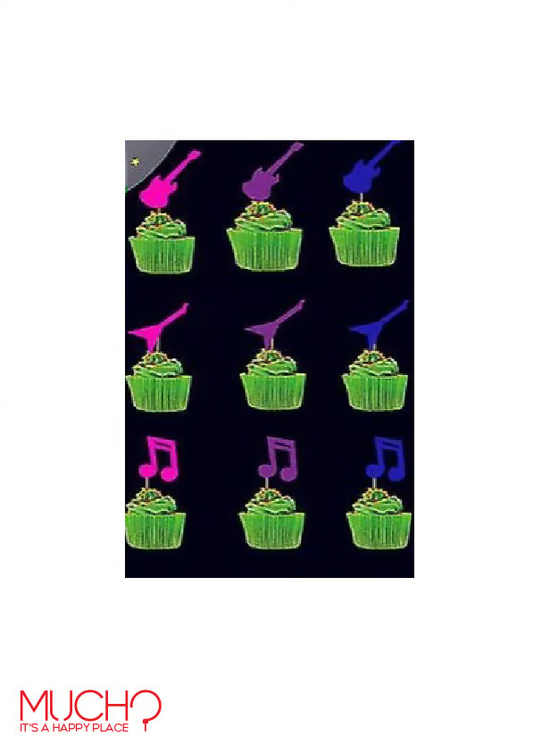 Glow In The Dark Music Cake Toppers