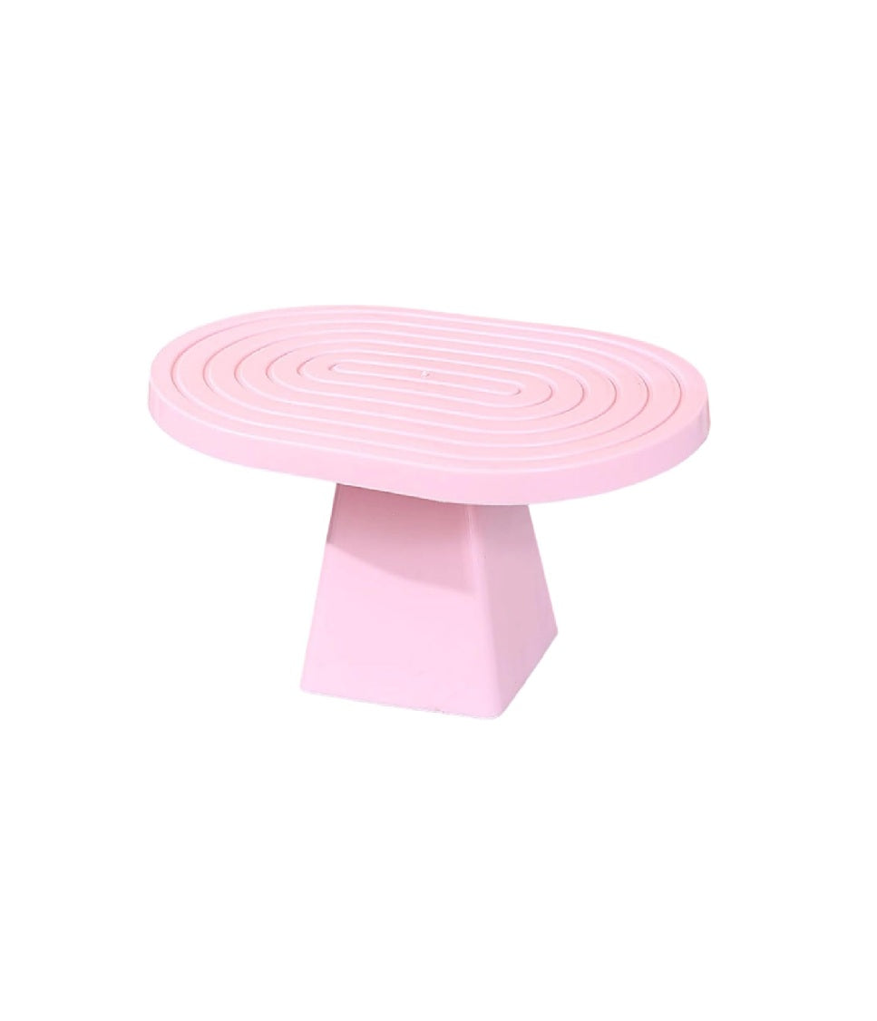 Pastel Blue Oval Dessert Plastic Stand