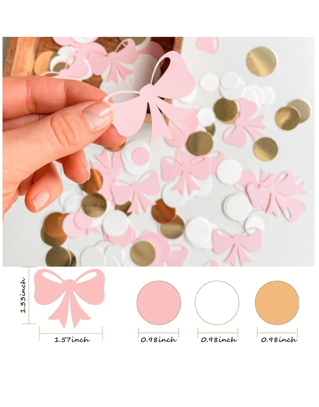 Pink Bow Dot Confetti