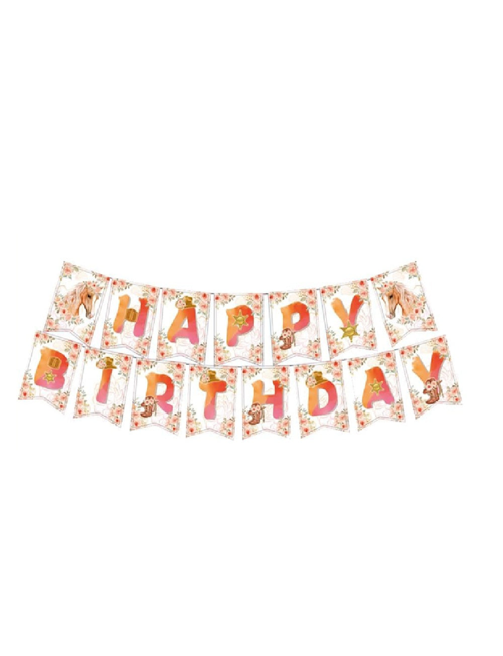 Horse Happy Birthday Banner