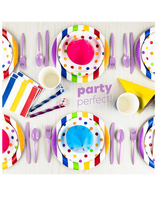 Pastel Purple Plastic Cutlery Set