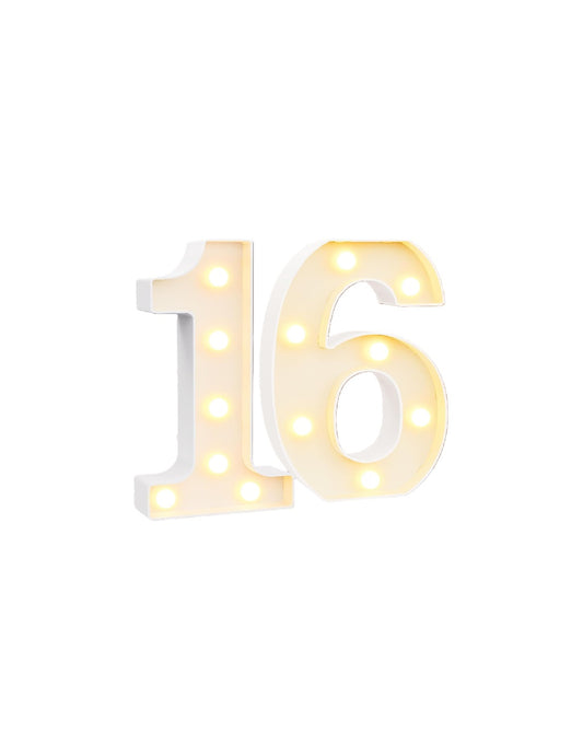 White Light Up Numbers Sets
