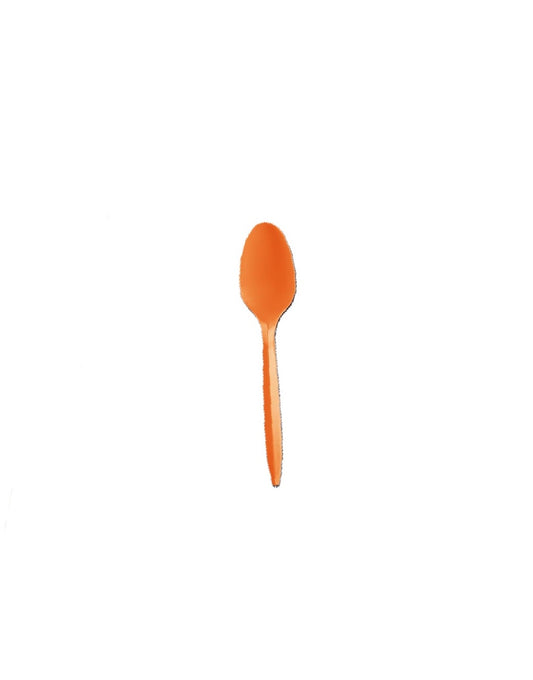 Orange Plastic Spoon Cutlery Set