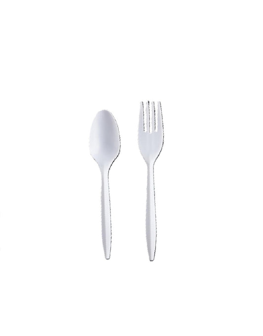 White Plastic Cutlery Set