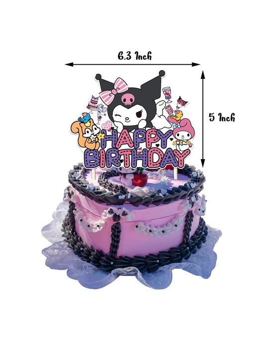 Kuromi and My Melody Party Supplies - Banner Cake Toppers, Cupcake Toppers