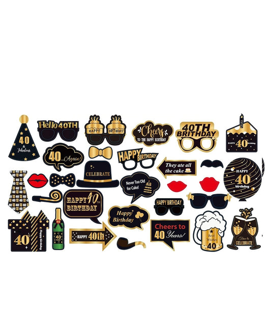 40th Birthday Party Photo Booth Props