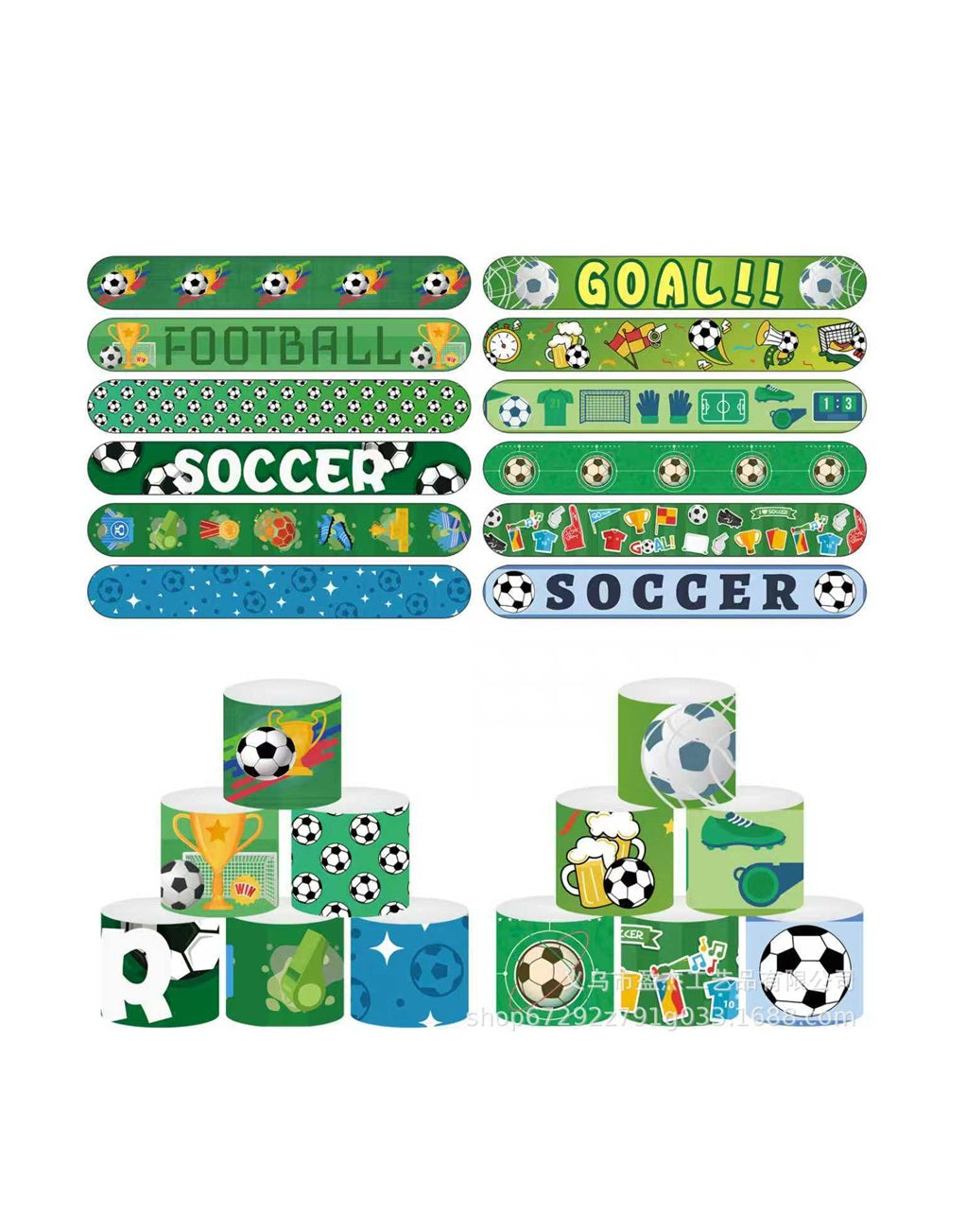 Football Slap Bracelets (Pack of 12)