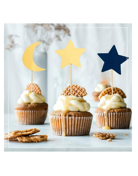 Moon & Star Cupcake Toppers