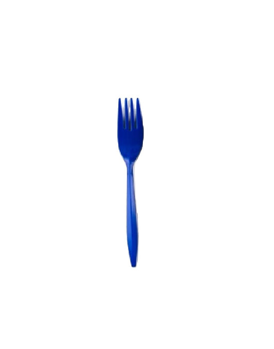 Navy Plastic Fork Cutlery Set