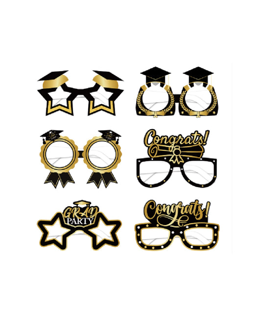 Graduation Paper Glasses Props (Pack of 6)