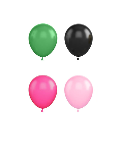 Black and Pink Green Balloons Set
