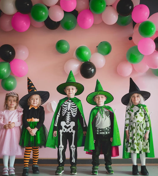 Black and Pink Green Balloons Set