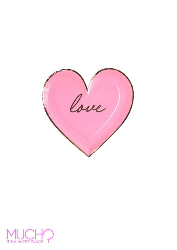 Love Pink Heart Plate